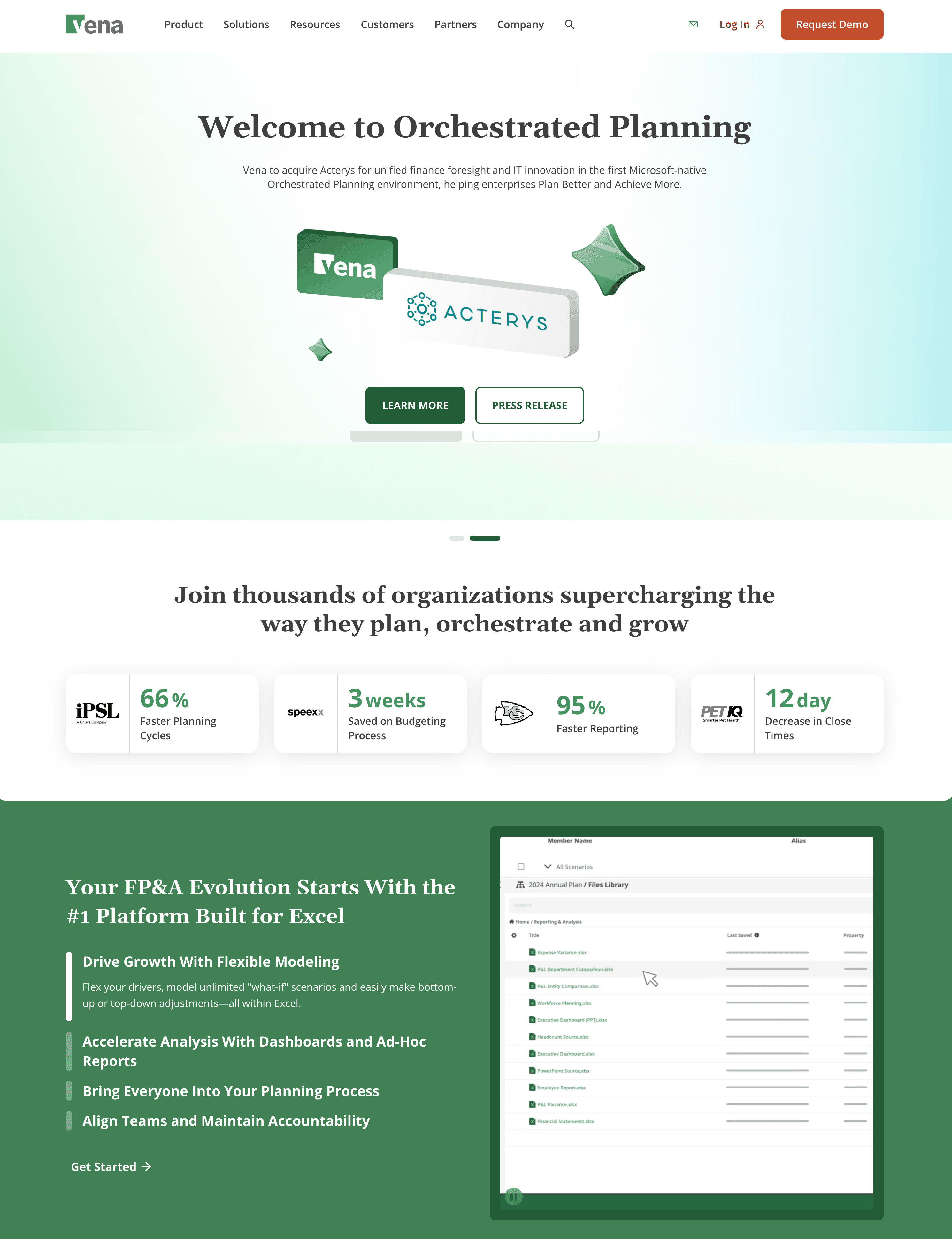 Vena Solutions home page