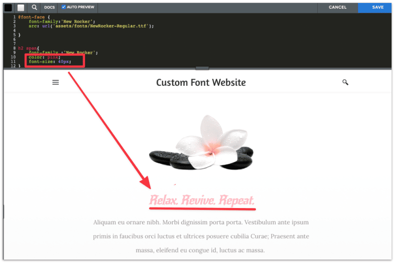 How to change font in Weebly